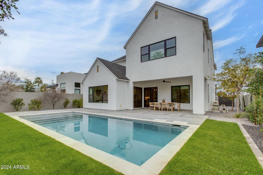 Private pool with covered patio