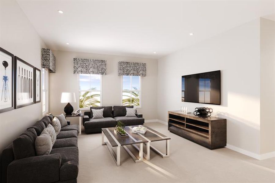 Representative furnished interior of a home built from the Laguna by Ryan Homes in Lake Mattie Preserve Estates, Auburndale (Image 9).