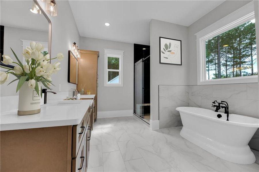 Furnished interior view inside a new home in , Monroe (Image 50).