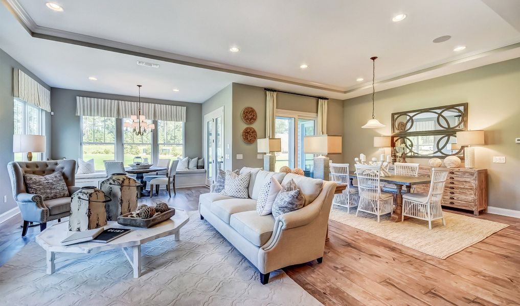 Dining area overlooking great room