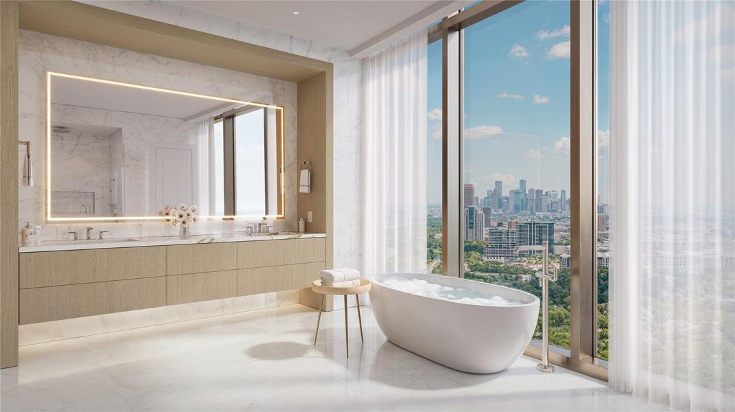 Primary Bath Featuring the Natural Color Scheme Selection.