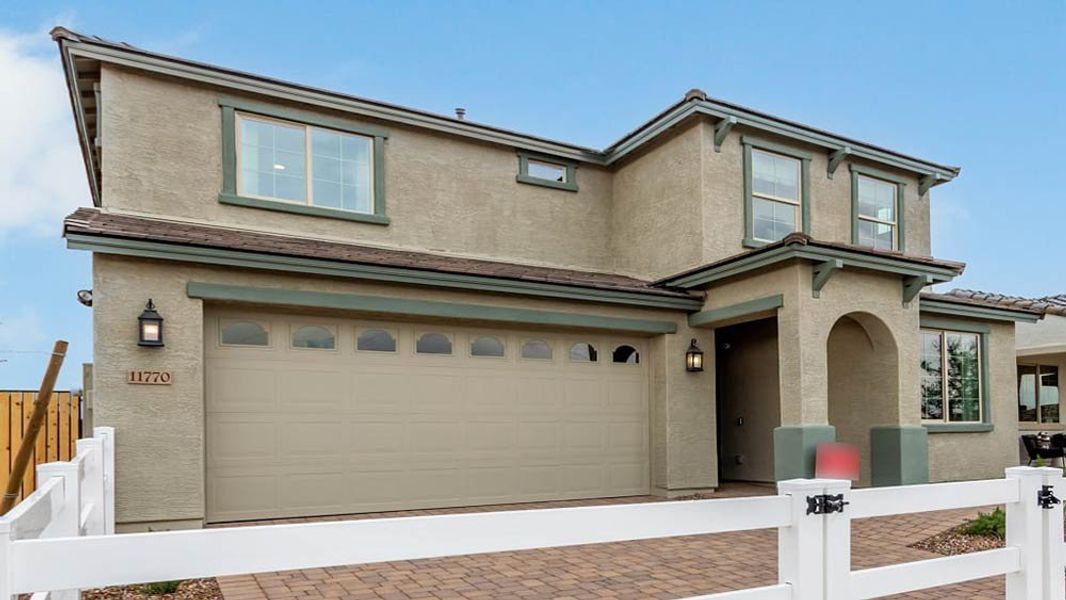 Representative exterior photo of a completed home built from the Paisley by Taylor Morrison in Paradisi Discovery Collection, Surprise, AZ (Image 27).