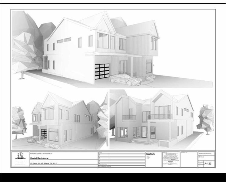 Exterior rendering of this home design in , Atlanta, GA (Image 3).