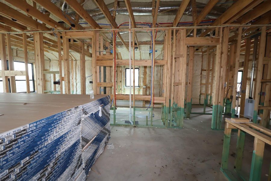 In-progress construction of a new home in Austin Point - Terrace Collection, Richmond, TX (Image 7). In-progress construction of a new home in Austin Point - Terrace Collection, Richmond, TX (Image 7).