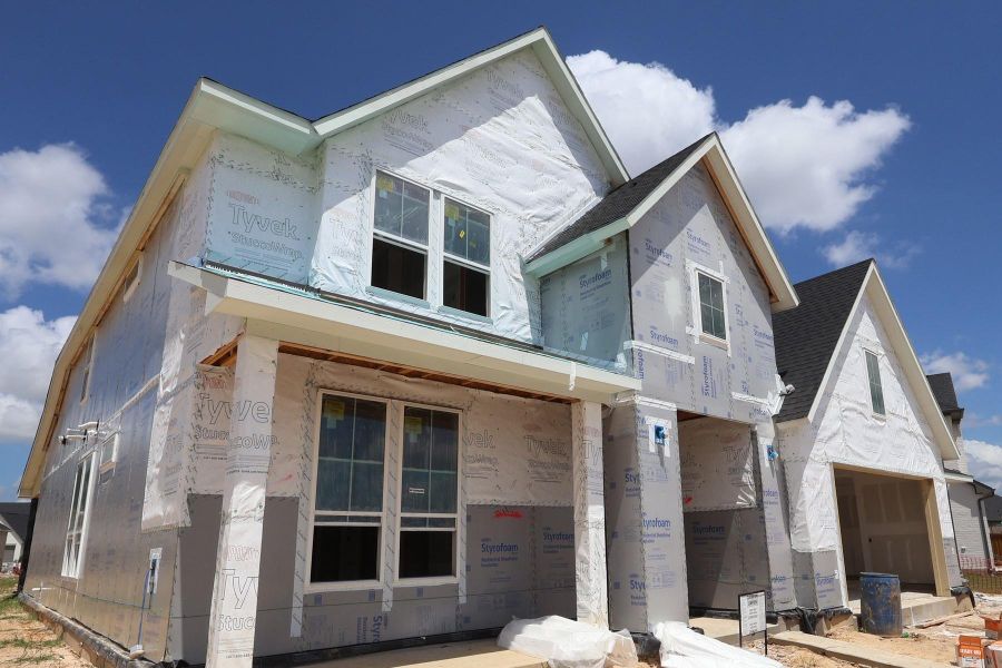 In-progress construction of a new home in Dunham Pointe, Cypress, TX (Image 2). In-progress construction of a new home in Dunham Pointe, Cypress, TX (Image 2).