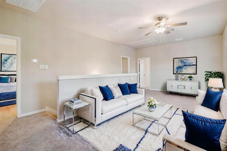 On the upper level there is a second living space.