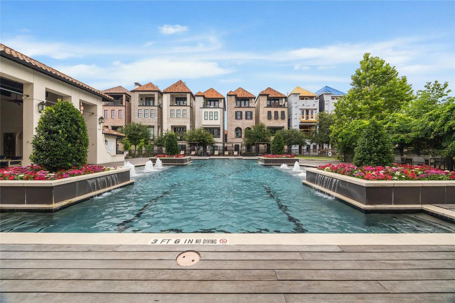 Resort-style pool and for laps or lounging.