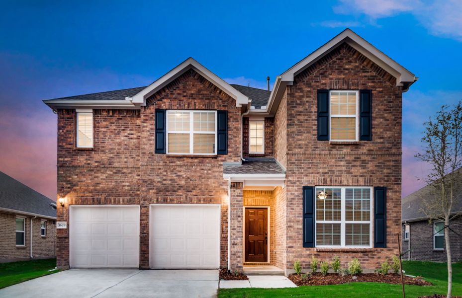 The San Marcos, a 2-story new construction home with shutters, shown with Home Exterior A