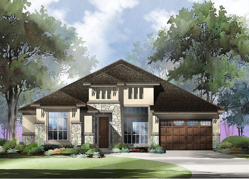 Presidio Floor Plan in The Colony- 80', Bastrop | Sitterle Homes Elevation A Presidio Floor Plan in The Colony- 80', Bastrop | Sitterle Homes Elevation A