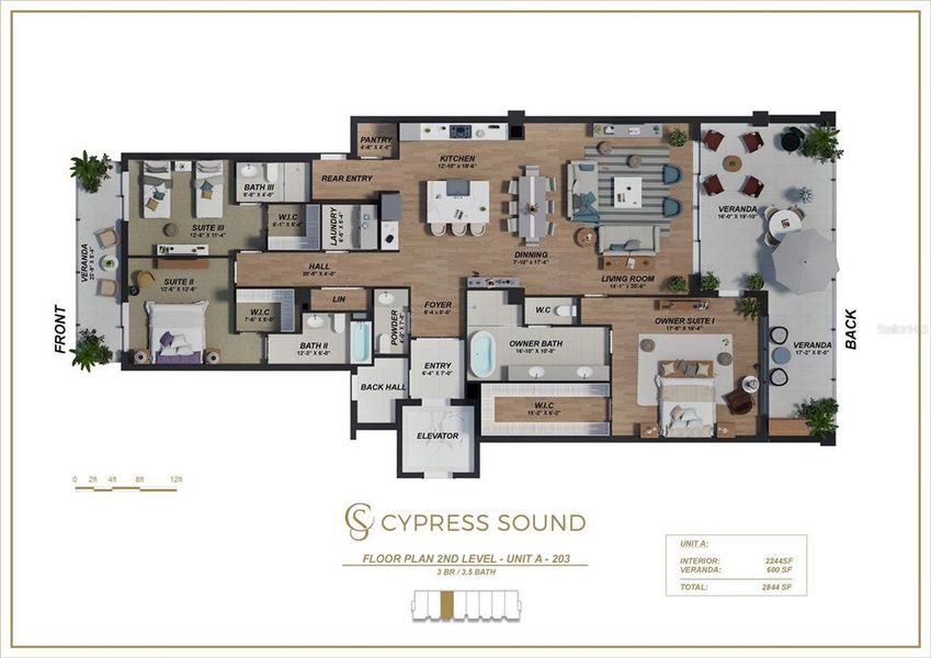 2D floor plan layout of this home in , Orlando, FL (Image 2).