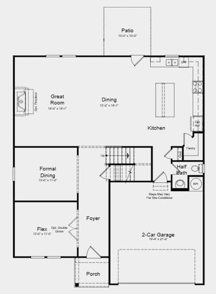 2D floor plan layout of this home in Falls Creek, Flowery Branch, GA (Image 3).