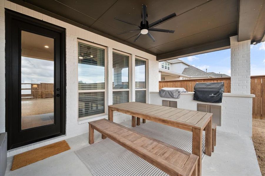 Exterior details and patio area of a home in BridgeWater, Midlothian (Image 21).