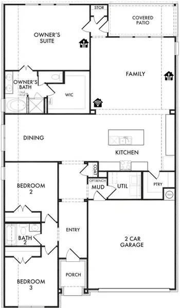 2D floor plan layout of this home in Mercer Meadows, Royse City, TX (Image 3). 2D floor plan layout of this home in Mercer Meadows, Royse City, TX (Image 3).