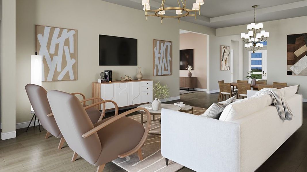 Representative furnished interior of a home built from the Colina by Taylor Morrison in Esplanade at Rivergrass, Immokalee (Image 11). Representative furnished interior of a home built from the Colina by Taylor Morrison in Esplanade at Rivergrass, Immokalee (Image 11).