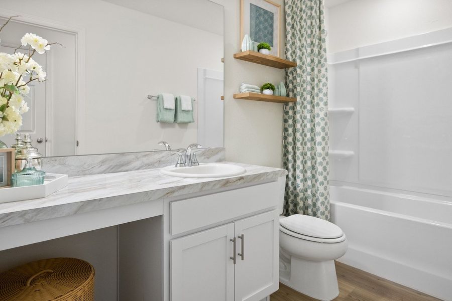 Laminate countertops at bath 2