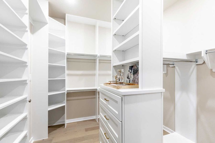 Representative Primary Closet - some options shown Representative Primary Closet - some options shown