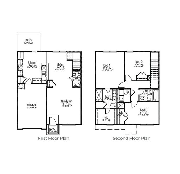 2D floor plan layout for the Brandon by D.R. Horton in Longleaf Village, Rincon, GA (Image 3).