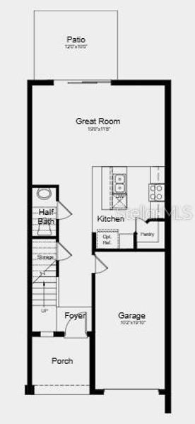 2D floor plan layout of this home in The Towns at Skye Ranch, Sarasota, FL (Image 2).