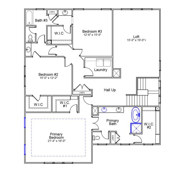 2D floor plan layout of this home in Pineland Preserve, Summerville, SC (Image 3).