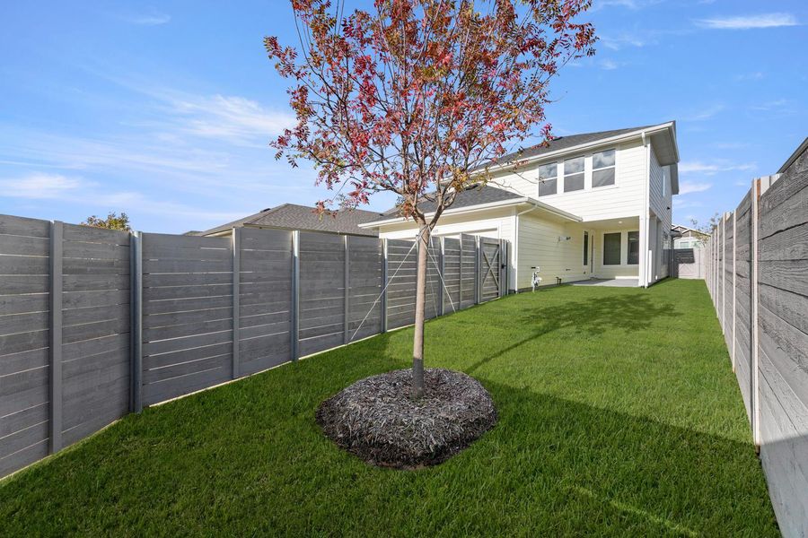 Exterior details and patio area of a home in Carriage Collection at Painted Tree, McKinney (Image 4).