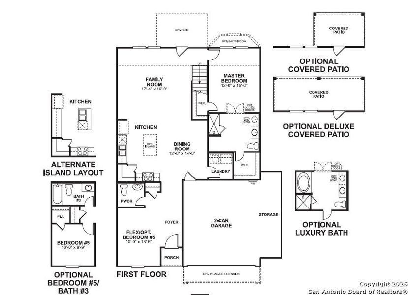 2D floor plan layout of this home in Meadows at Clear Springs, New Braunfels, TX (Image 3).
