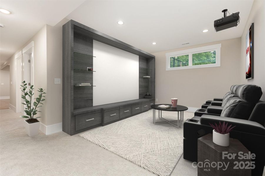 Lower Level Theater Room (staged)