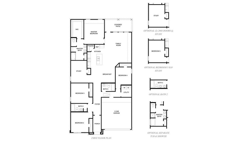 2D floor plan layout of this home in Evergreen, Rosenberg, TX (Image 4).
