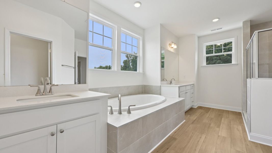 Representative furnished interior of a home built from the Stonehaven by DRB Homes in Campbell Ridge, Angier (Image 37).