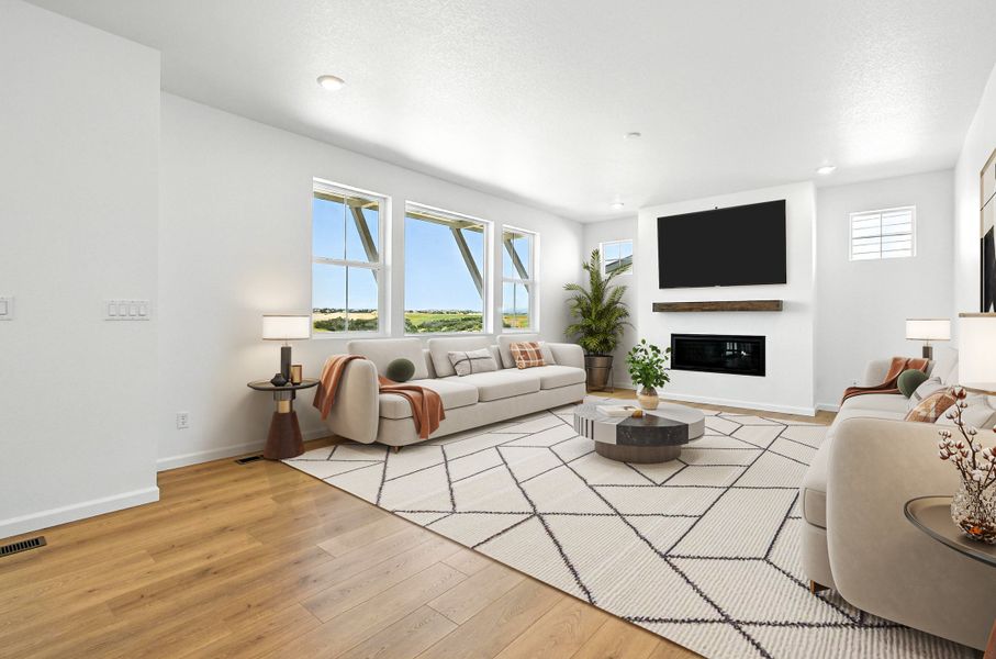 Representative furnished interior of a home built from the Palisade by Taylor Morrison in Trailstone City Collection, Arvada (Image 9).