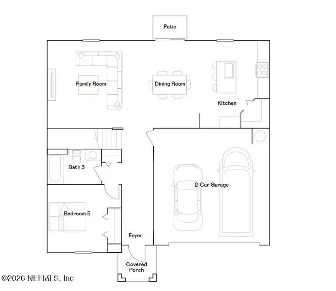 2D floor plan layout of this home in Holstein Crossing, Green Cove Springs, FL (Image 2).