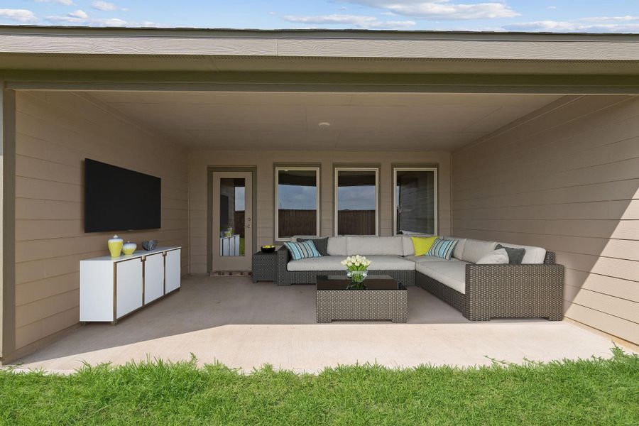 Exterior details and patio area of a home in Tamarron, Fulshear (Image 29). Exterior details and patio area of a home in Tamarron, Fulshear (Image 29).