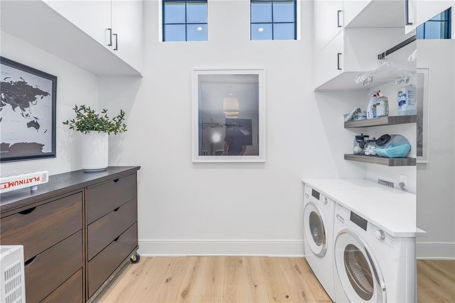 Laundry in primary closet