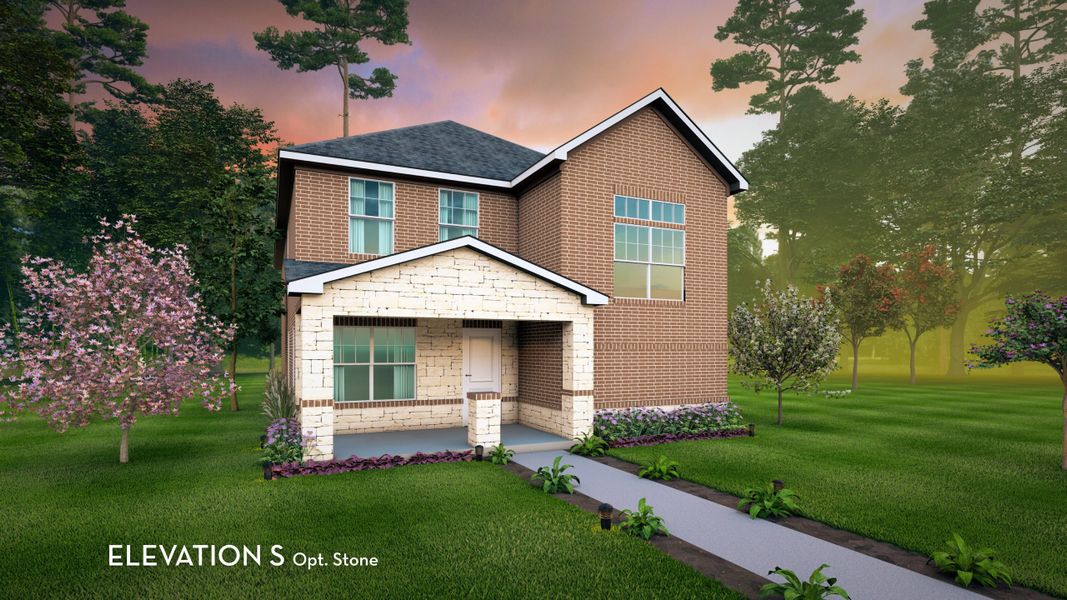 Representative exterior photo of a completed home built from the Sapphire by CastleRock Communities in Whisper South, San Marcos, TX (Image 21). Representative exterior photo of a completed home built from the Sapphire by CastleRock Communities in Whisper South, San Marcos, TX (Image 21).