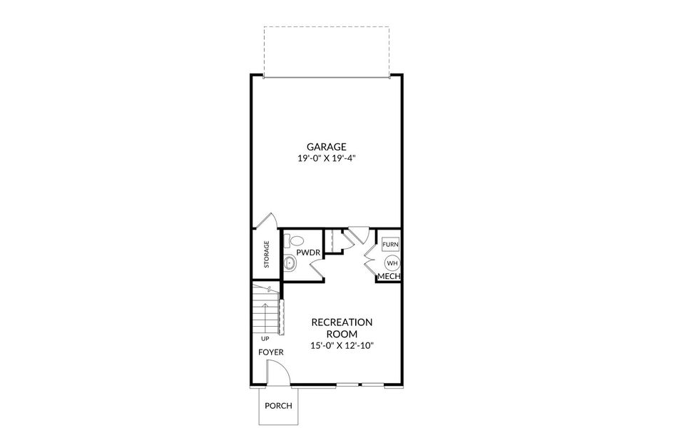 2D floor plan layout for the The Quinn by Stanley Martin Homes in Croftside Townhomes, Powder Springs, GA (Image 20).