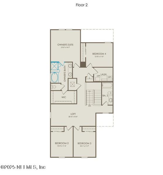 2D floor plan layout of this home in The Preserve at Bannon Lakes, St. Augustine, FL (Image 4).