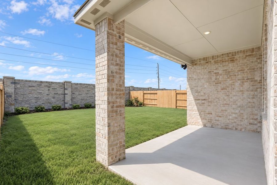 Exterior details and patio area of a home in Avalon at Cypress, Cypress (Image 3).