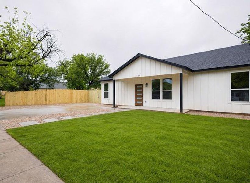 Exterior details and patio area of a home in , Brownwood (Image 26). Exterior details and patio area of a home in , Brownwood (Image 26).