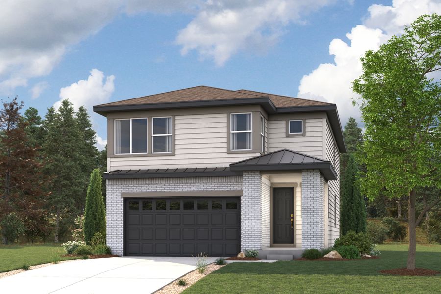 Front exterior of a new home in Brighton Crossings, Brighton, CO, highlighting curb appeal (Image 1). Front exterior of a new home in Brighton Crossings, Brighton, CO, highlighting curb appeal (Image 1).