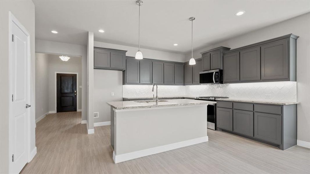 Furnished interior view inside a new home in Pecan Square, Northlake (Image 8). Furnished interior view inside a new home in Pecan Square, Northlake (Image 8).