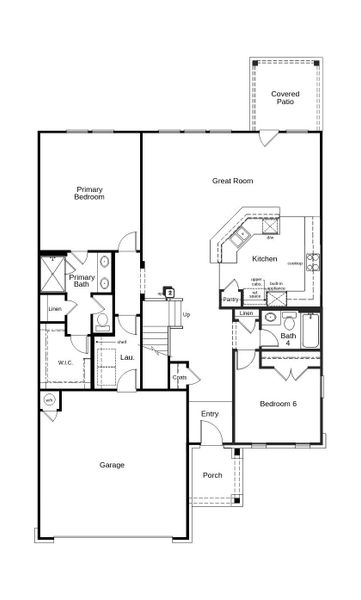 2D floor plan layout of this home in River Bluff, Leander, TX (Image 3).