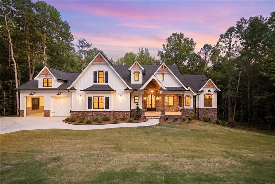 Front exterior of a new home in , Dawsonville, GA, highlighting curb appeal (Image 28).