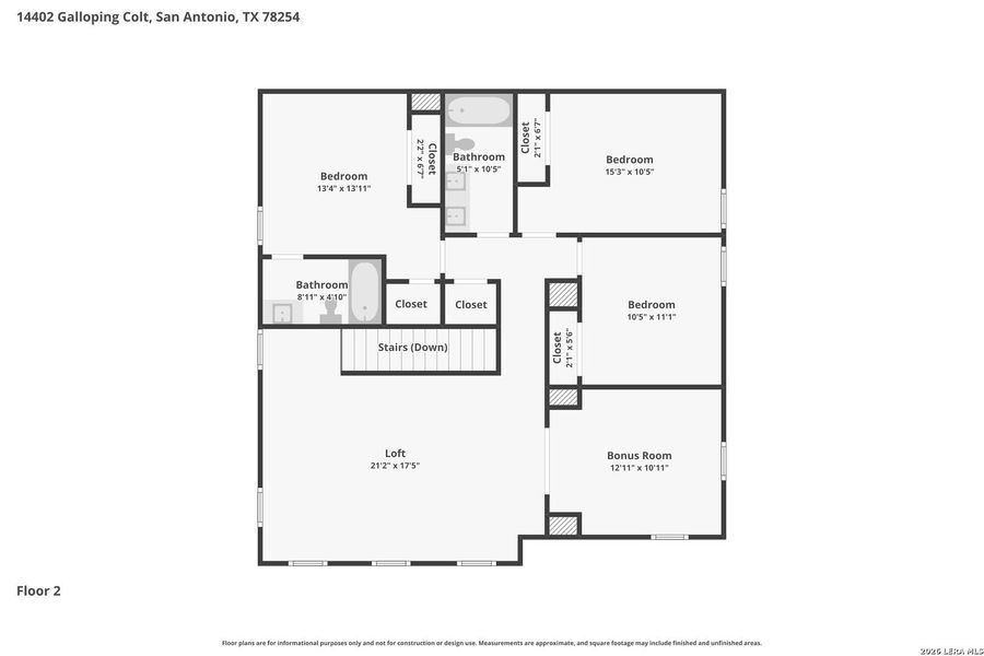 2D floor plan layout of this home in Kallison Ranch, San Antonio, TX (Image 6).