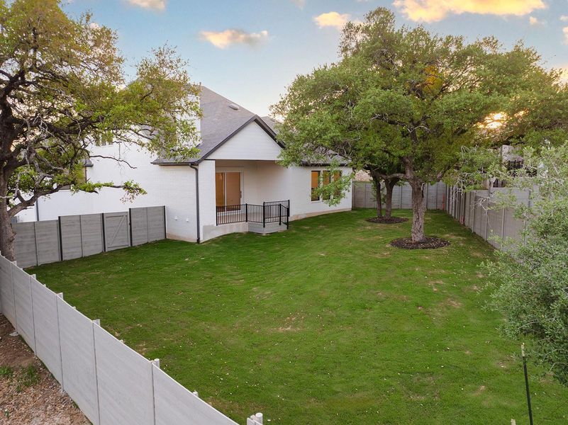 View of yard at dusk View of yard at dusk