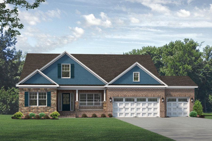 Representative exterior photo of a completed home built from the Cosmopolitan by Keystone Homes NC in Weybridge, Burlington, NC (Image 25).