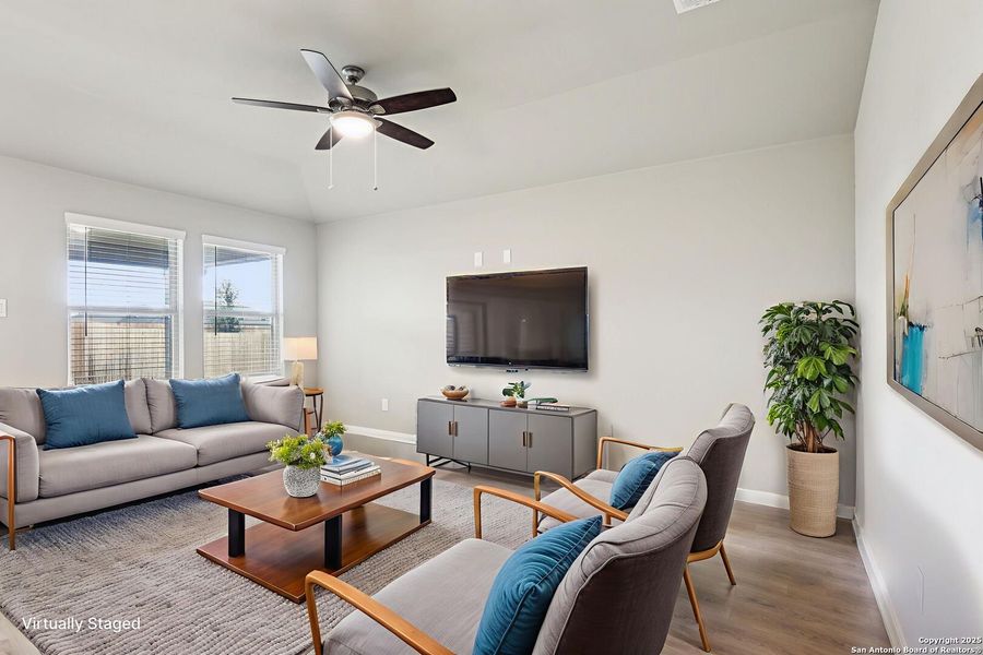 Furnished interior view inside a new home in Legendary Trails - Premier Series, Cibolo (Image 11). Furnished interior view inside a new home in Legendary Trails - Premier Series, Cibolo (Image 11).