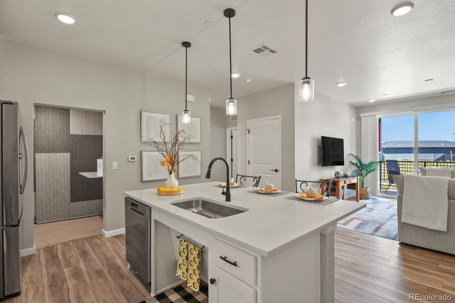 Furnished interior view inside a new home in Stonegate Condos, Parker (Image 13).