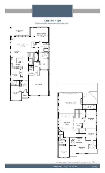 2D floor plan layout of this home in Fields 50', Frisco, TX (Image 4). 2D floor plan layout of this home in Fields 50', Frisco, TX (Image 4).