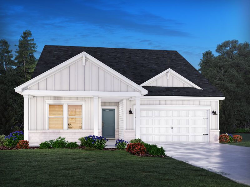 Representative exterior photo of a completed home built from the Carolina by Meritage Homes in Cypress Ridge - The Coastline Series, Longs, SC (Image 2).