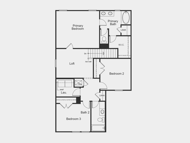 2D floor plan layout for the 1772 by KB Home in Brighton Trails, Hockley, TX (Image 3).