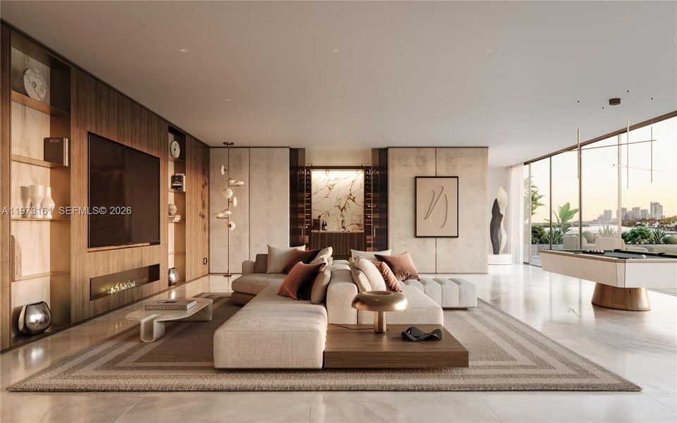 Furnished interior view inside a new home in , Miami (Image 6).